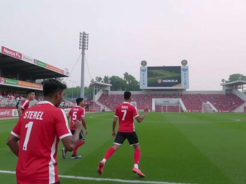 NEROCA FC Rising Stars gameplay showing a match in Imphal stadium